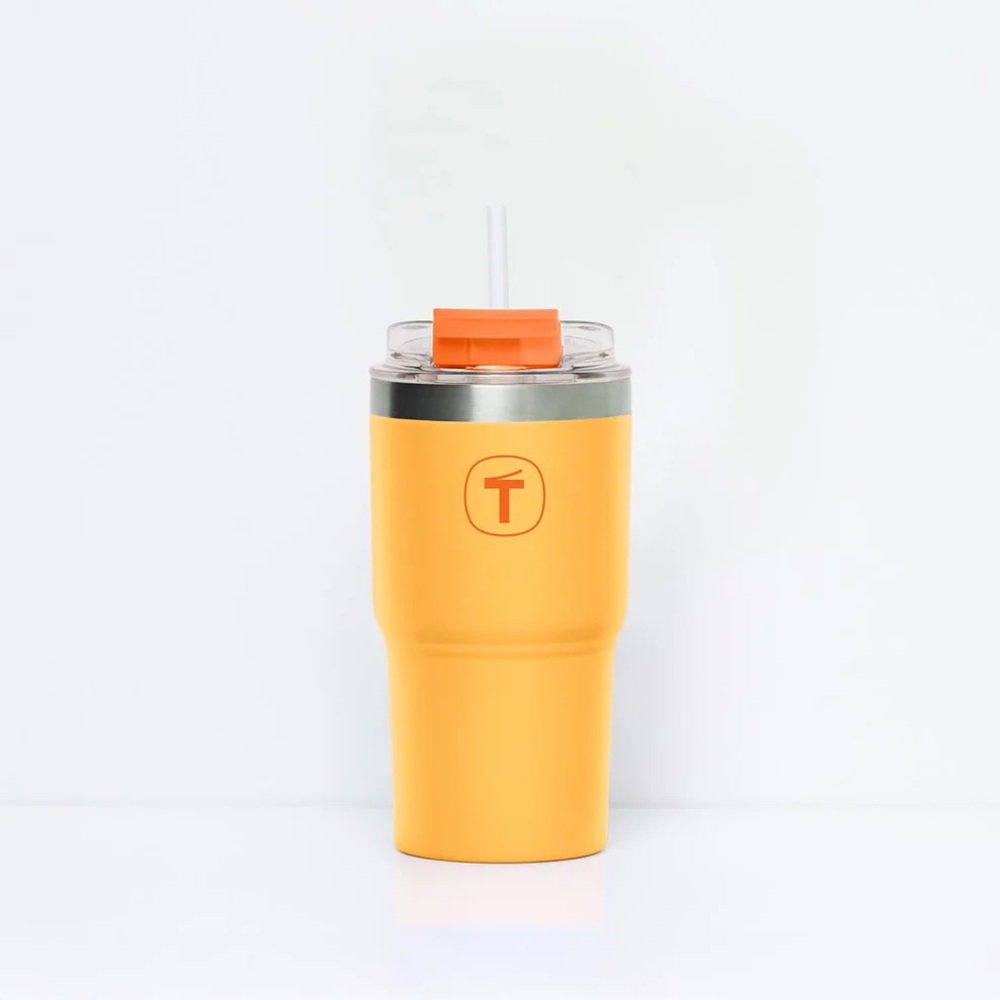 Tupperware Yellow Tumbler with Straw